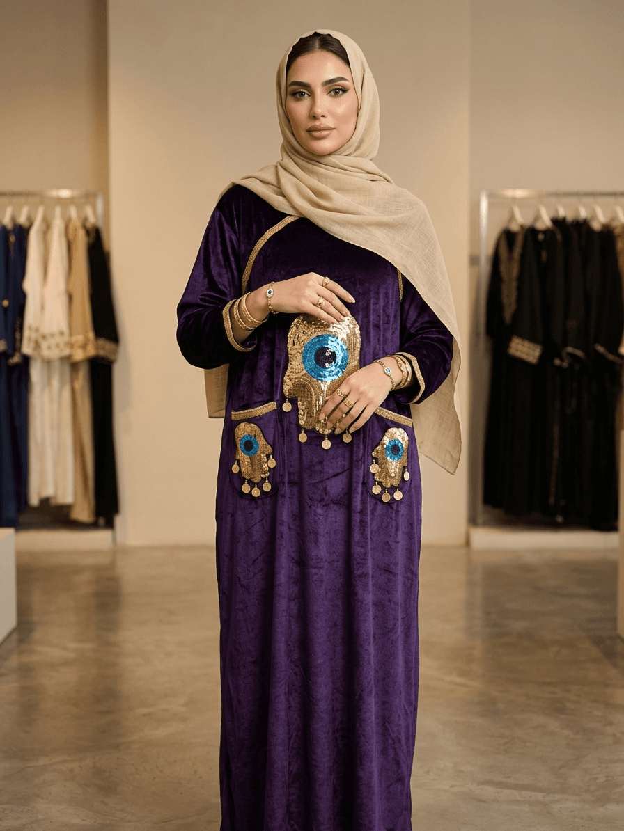 عبايه كف ترتر