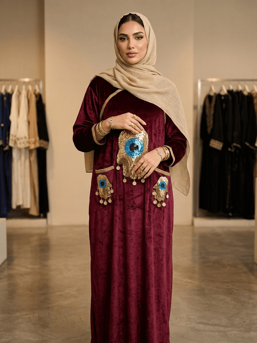 عبايه كف ترتر